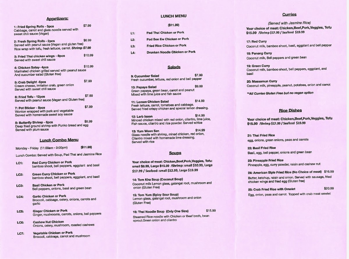 Menu - Nice Thai Cuisine photo 2